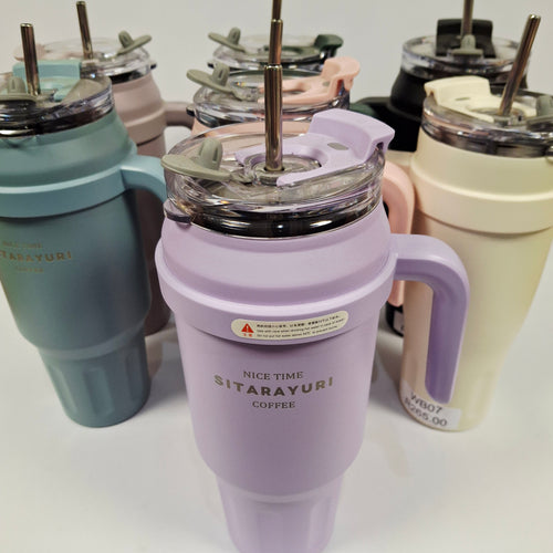 SITARAYURI Dual-Lid Insulated Tumbler