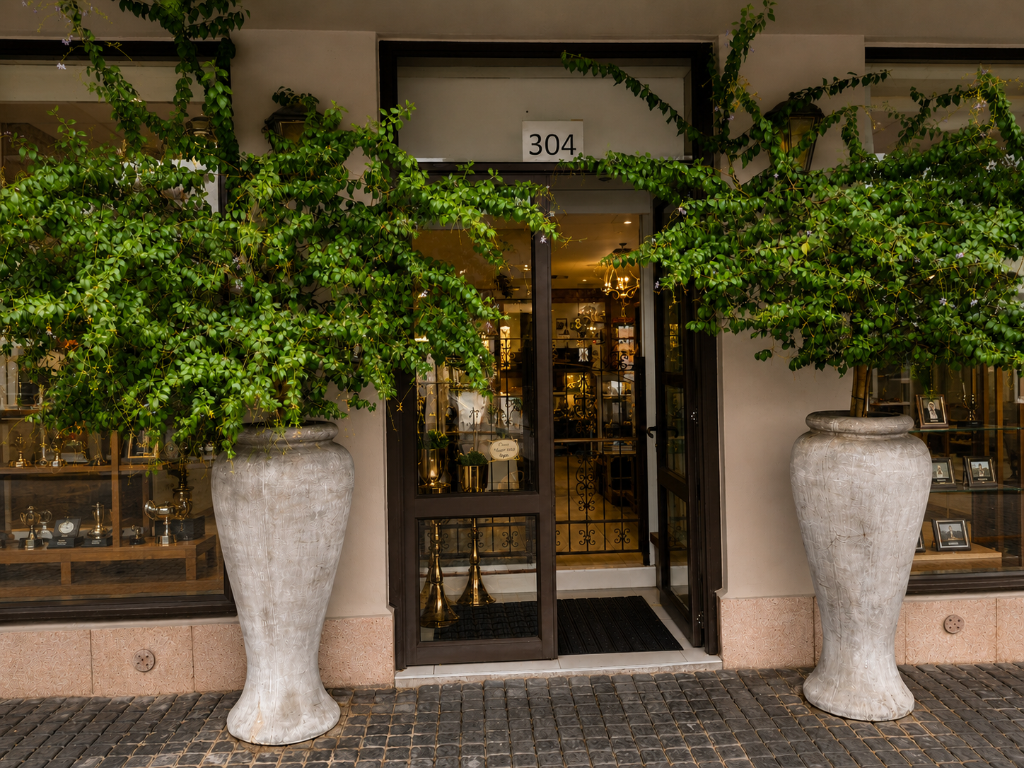 Boland Badge Store Entrance with Plants
